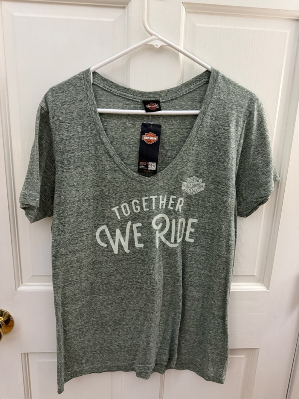 Harley-Davidson Olive Green 'Together We Ride' Women's V‑Neck Tee